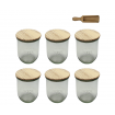 Słoiki Weck 1l 1062ml TULIP sypkie produkty wieka drewno 6szt miarka