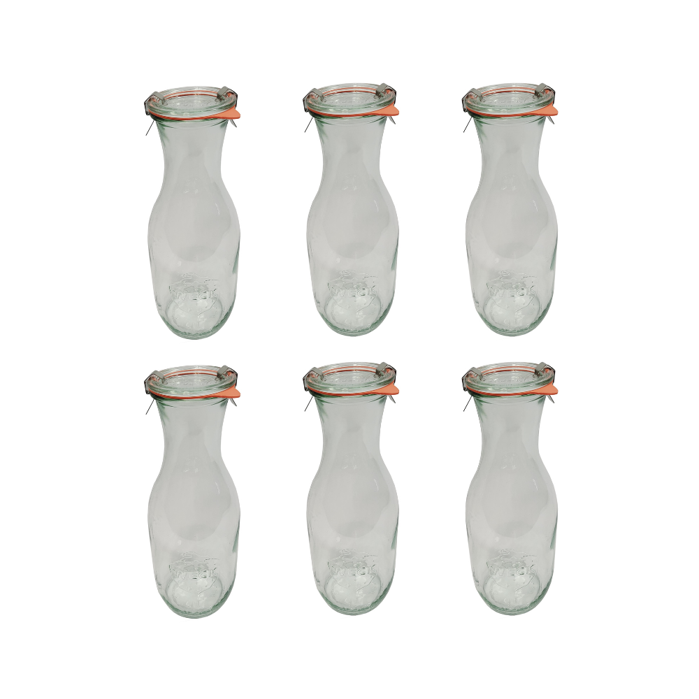 Karafki 1062ml Weck 1L zapinki wieko gumka 6szt do wody wina soku