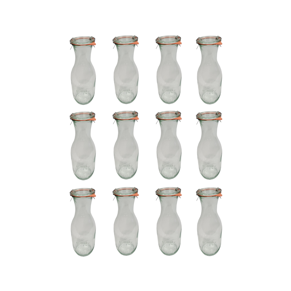 Karafki 1062ml Weck 1L zapinki wieko gumka 12szt do wody wina soku