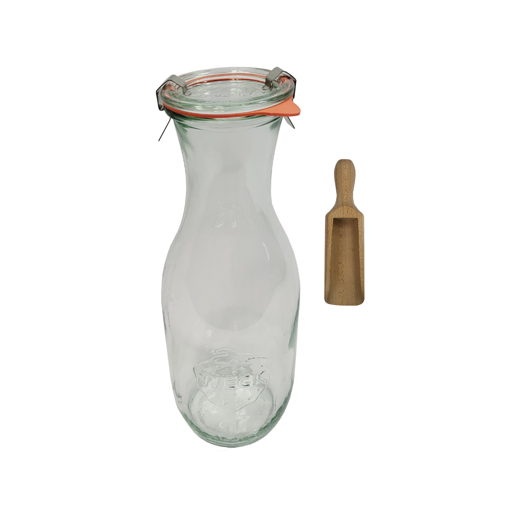 Karafka 1062ml Weck 1L miarka zapinki wieko gumka 1szt do wody wina soku
