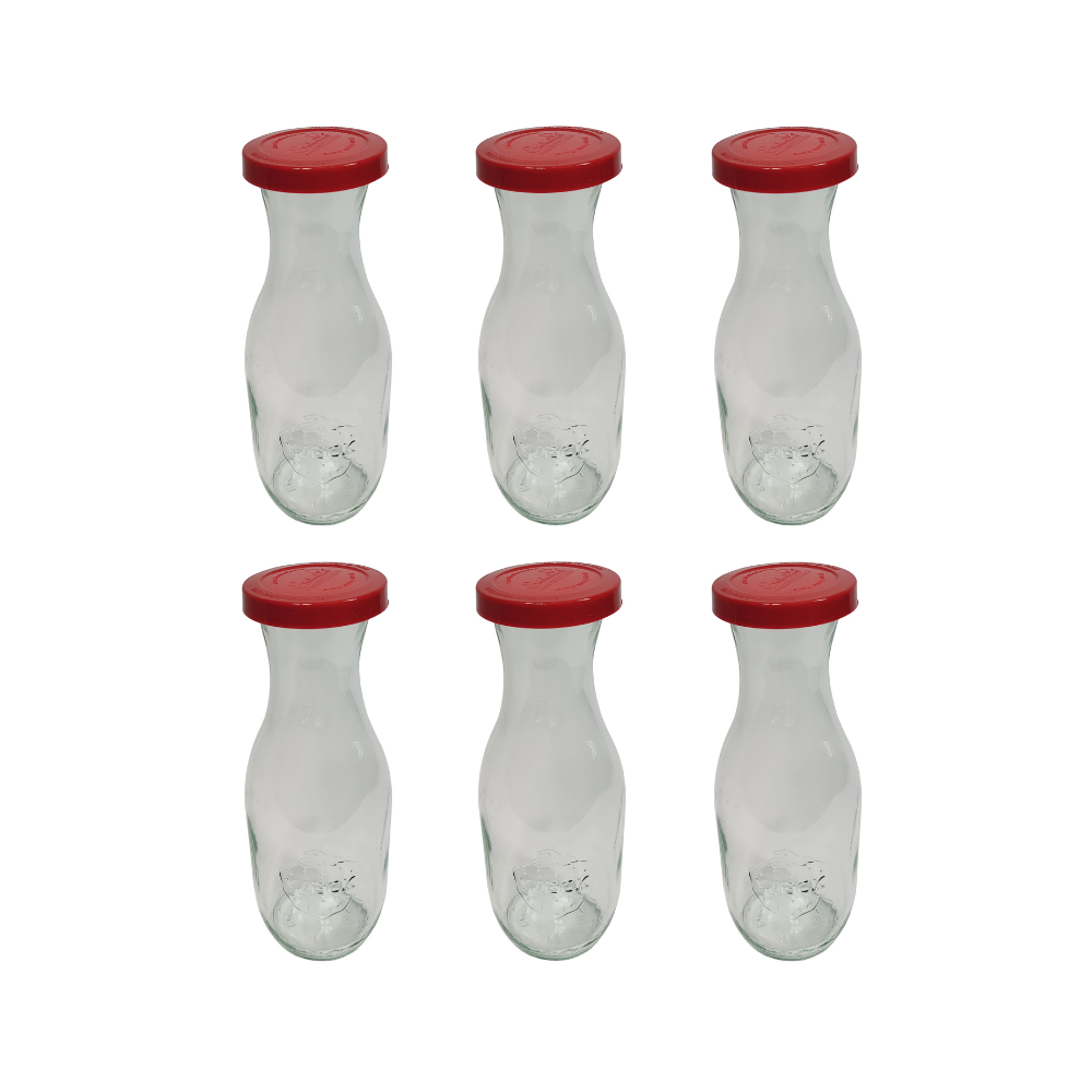 Karafki 1062ml Weck 1L szczelne silikonowe wieka 6szt butelka