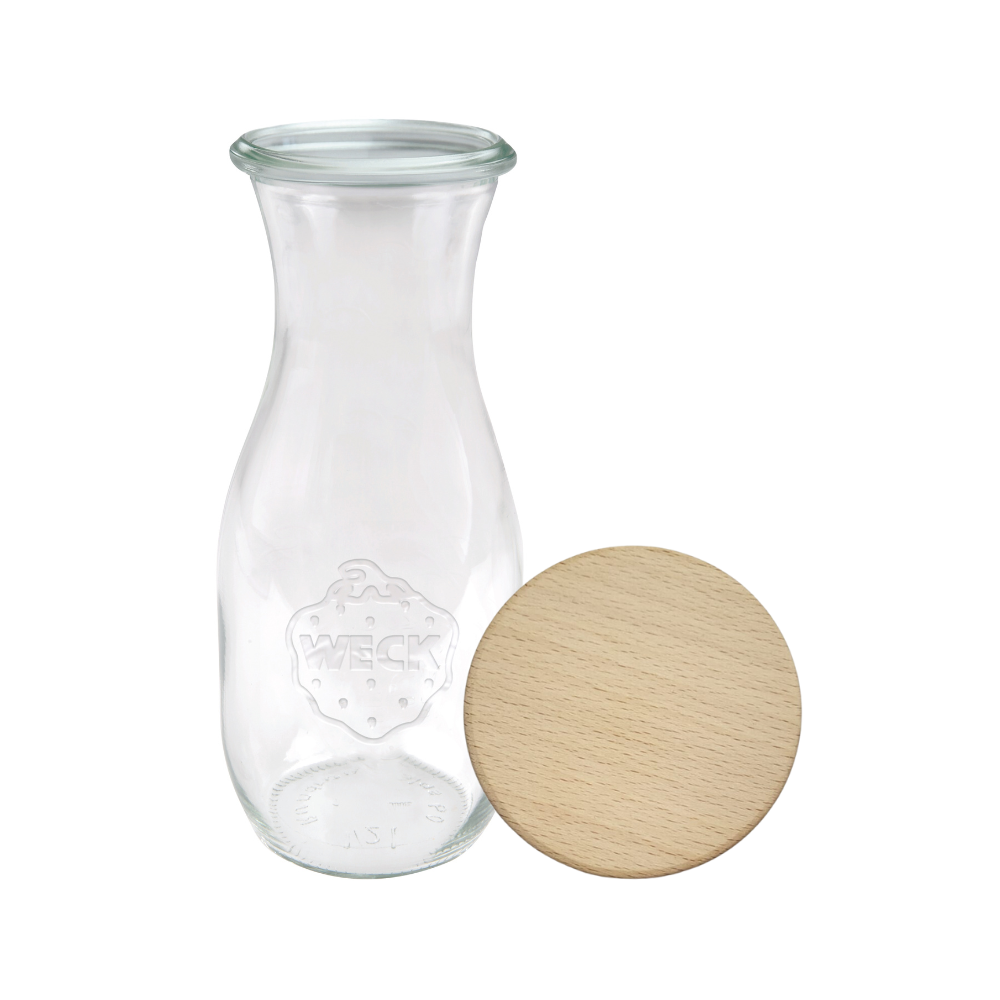 Karafka 1062ml Weck 1L drewniane wieko 1szt do wody wina soku
