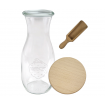 Karafka 1062ml Weck 1L drewniane wieko 1szt miarka butelka