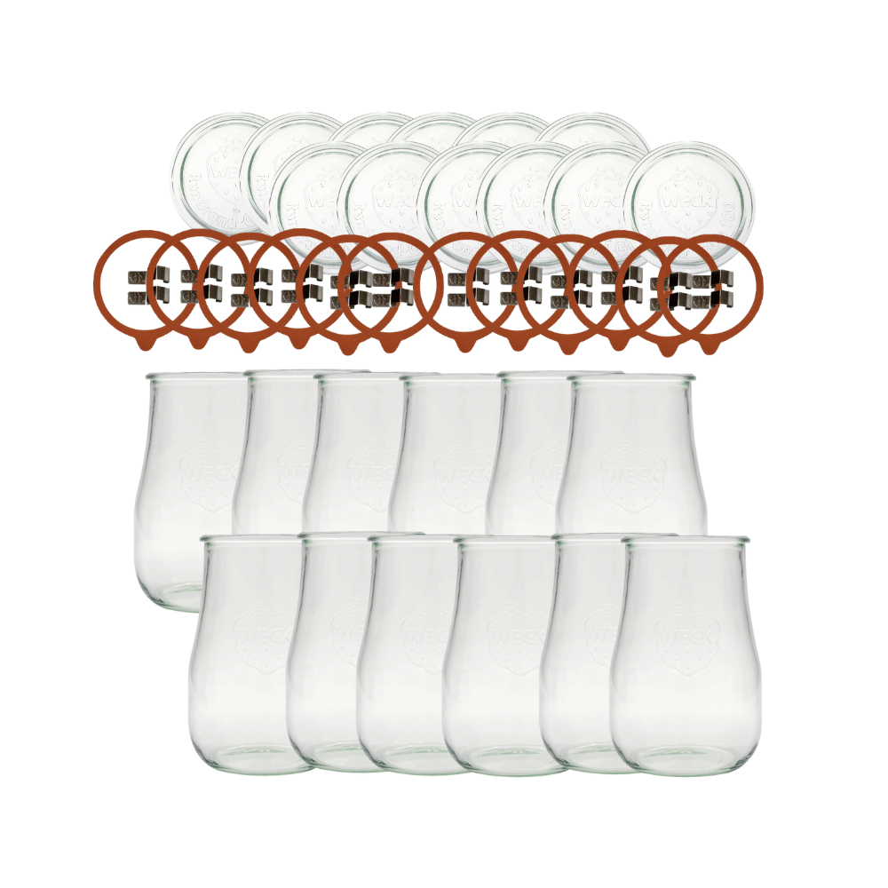 Słoiki Weck 1750ml 1,75l wazon TULIP żaroodporne zapinki wieko gumka 12szt