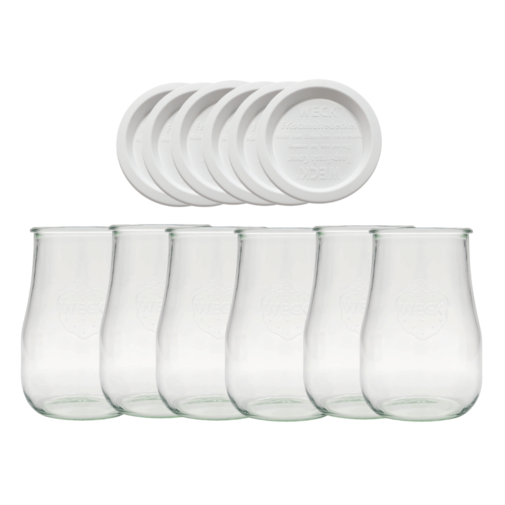 Słoiki Weck 1750ml 1,75l wazon TULIP weki plastikowe wieka 6szt słoje weki