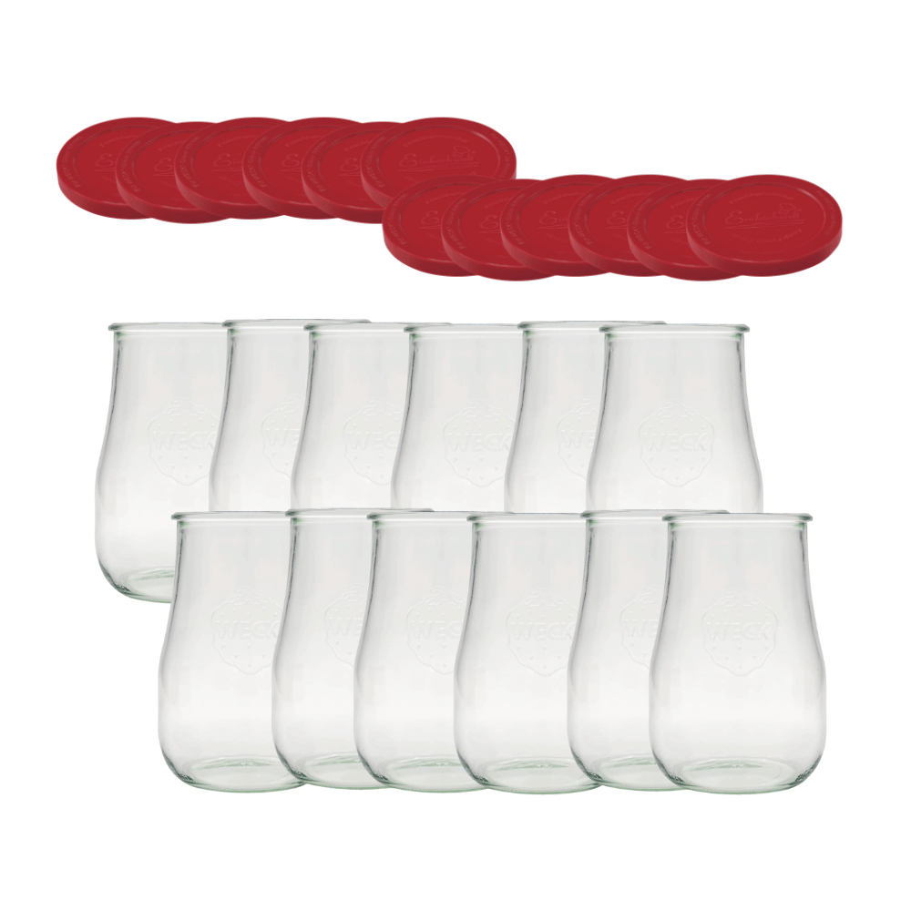 Słoiki Weck 1750ml 1,75l wazon TULIP szczelne silikonowe wieka 12szt TRWAŁE