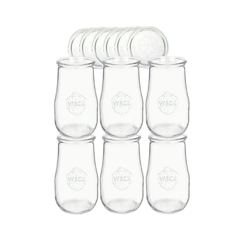 Słoiki Weck 2,7l słoiki wazon TULIP wieka szklane 6szt butelki 2700ml słoik