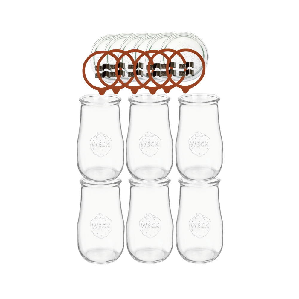 Słoiki Weck 2,7l wazon TULIP żaroodporne zapinki wieko gumka 6szt 2700ml