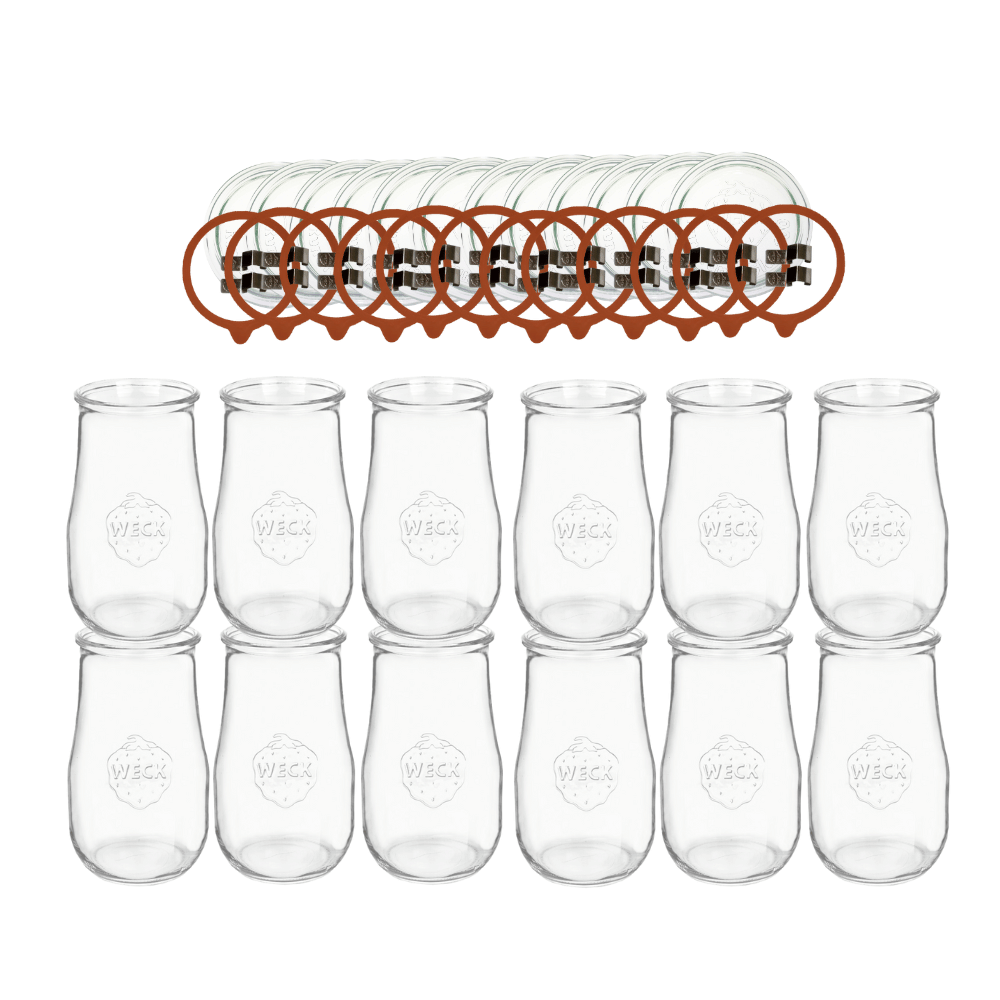 Słoiki Weck 2,7l wazon TULIP żaroodporne zapinki wieko gumka 12szt 2700ml