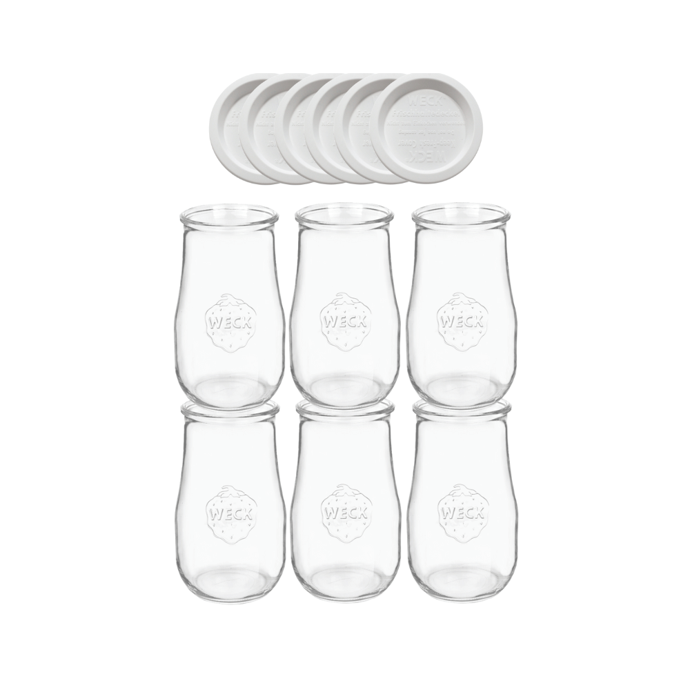 Słoiki Weck 2700ml 2,7l wazon TULIP weki plastikowe wieka 6szt słoik słój