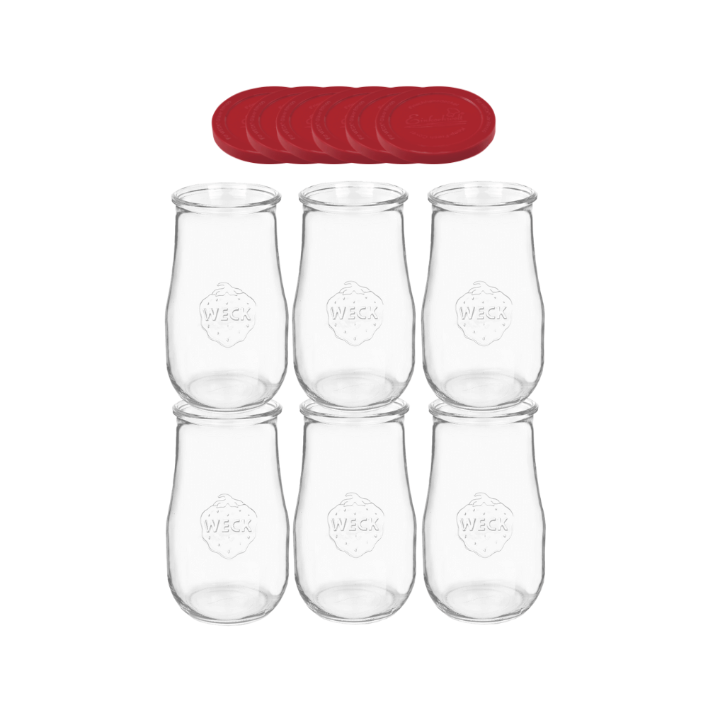 Słoiki Weck 2,7l wazon TULIP szczelne silikonowe wieka 6szt weki 2700 ml