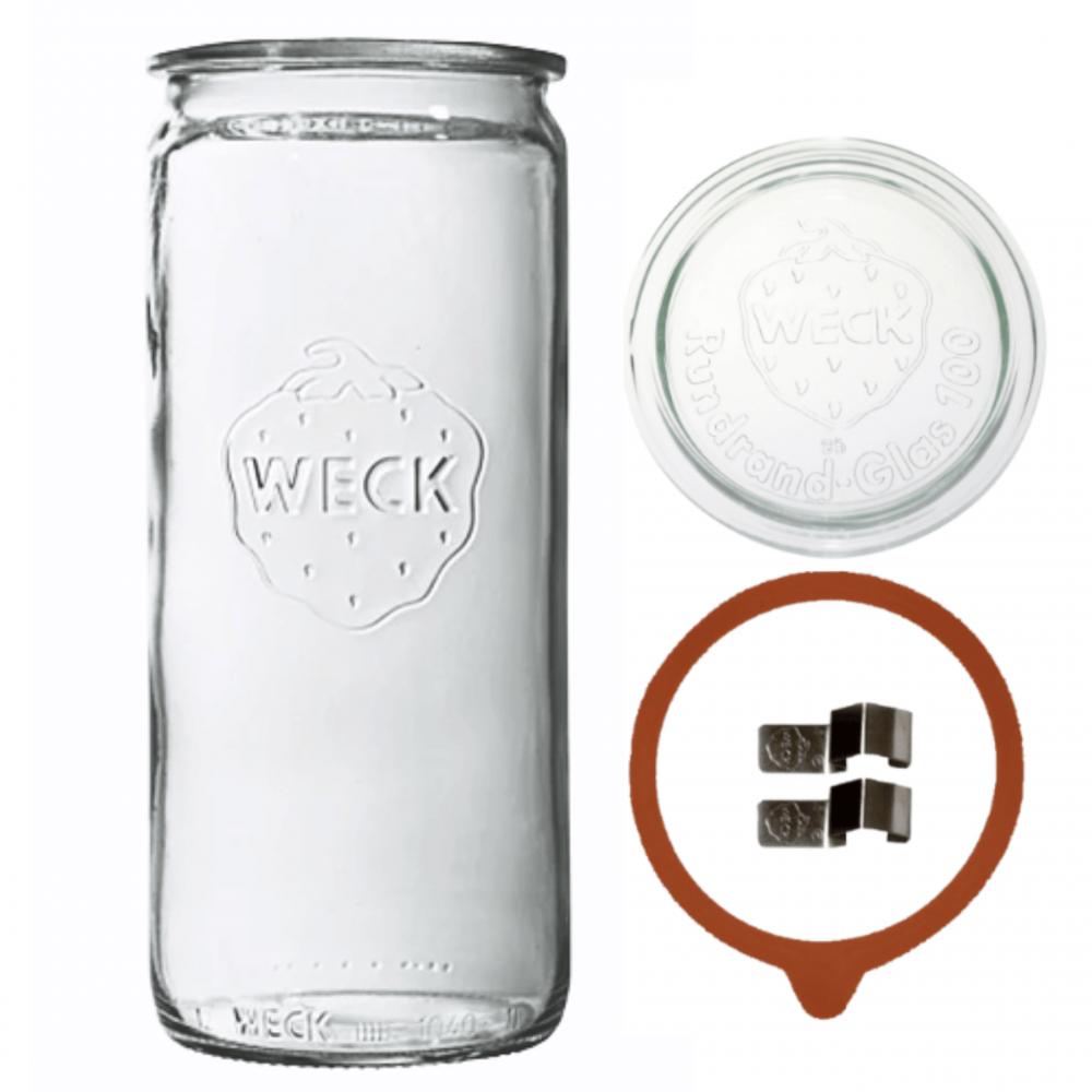 Słoik Weck 1575 1,575 wazon MOLD słoje słój zapinki wieko gumka 1szt CYLINDER