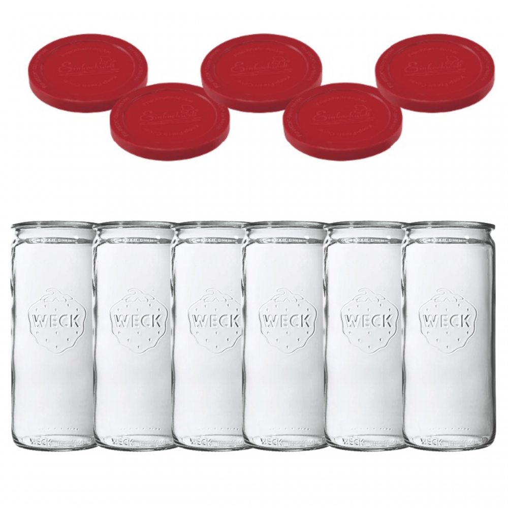 Słoiki Weck 1575ml 1,575l wazon MOLD szczelne silikonowe wieka 6szt CYLINDER