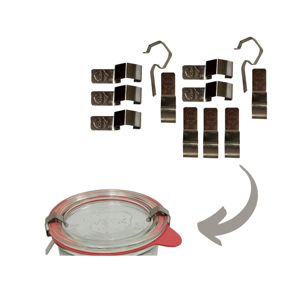 Blaszki zapinki spinki do słoika słoików WECK do szklanych wieczek 12 szt