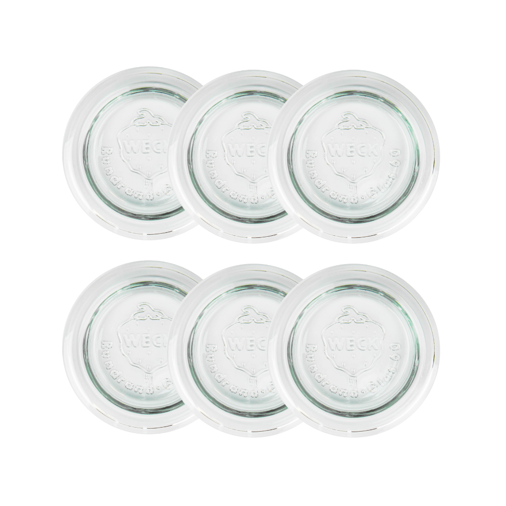Szklane wieka do słoika słoików WECK szklane wieczka 6 szt 60mm pokrywka