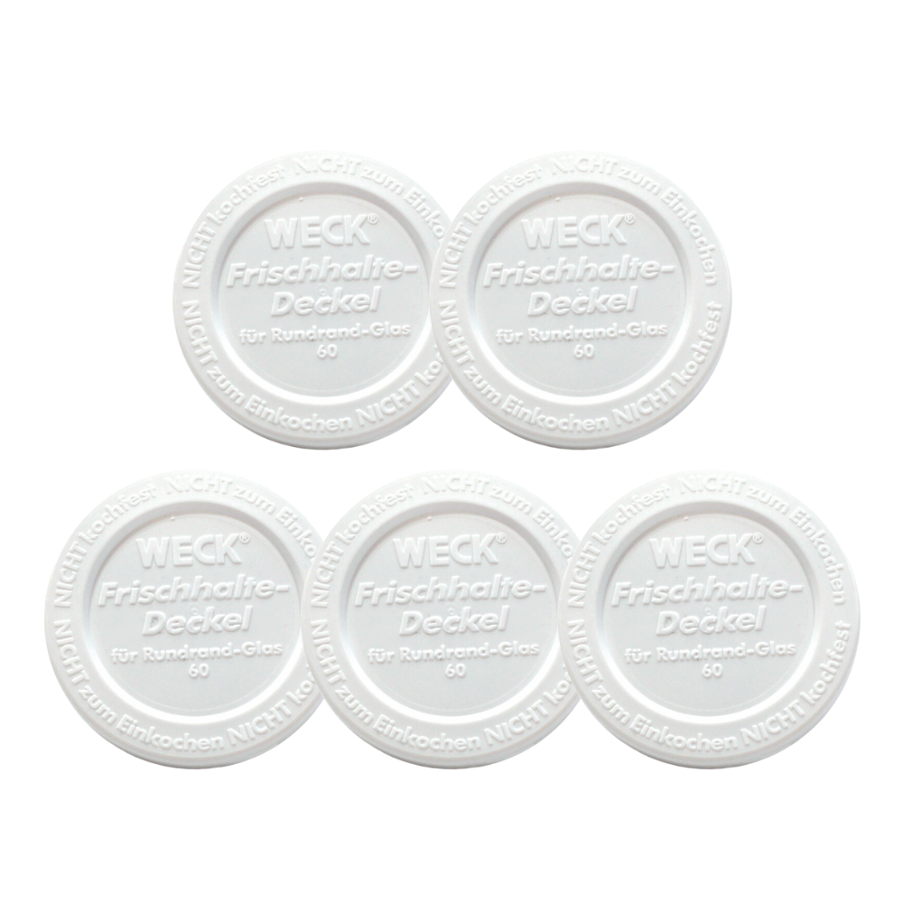 Plastikowe wieka do słoika słoików WECK pokrywki z tworzywa 5 szt 60mm