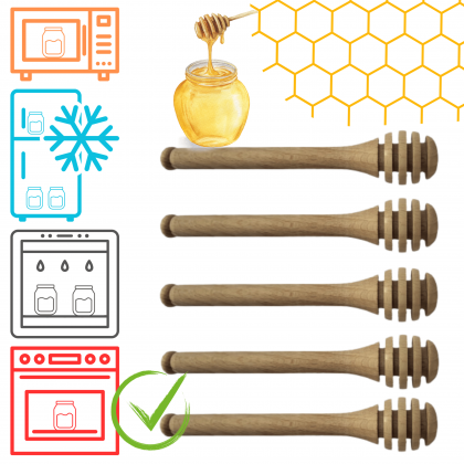 Drewniane nabieraki do miodu do słoika słoików WECK  5 szt 15 cm czerpak