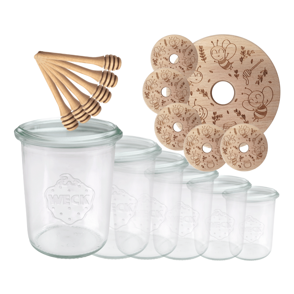 Słoiki na miód słoiki do miodu z nabierakiem WECK 160ml dozownik  W1 6szt
