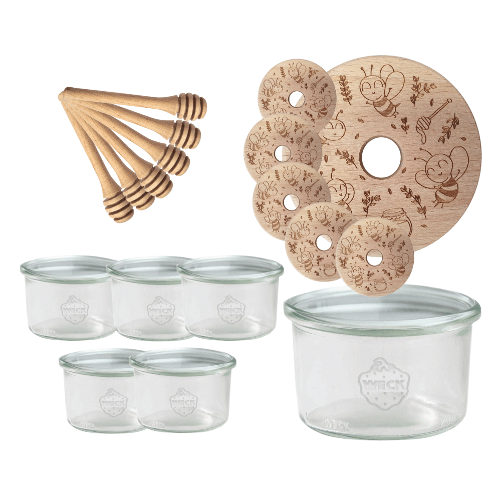 Słoiki na miód słoiki do miodu z nabierakiem WECK 200ml dozownik  W1 6szt