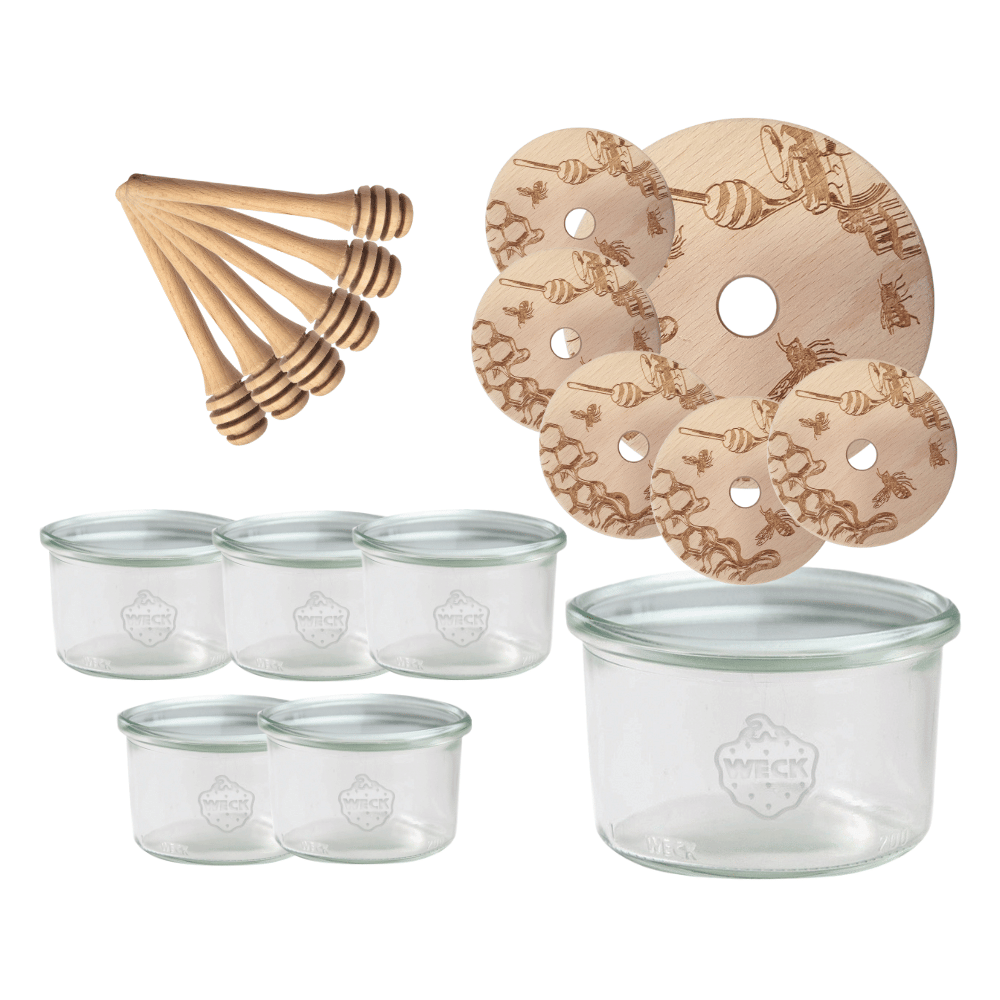 Słoiki na miód słoiki do miodu z nabierakiem WECK 200ml dozownik  W2 6szt