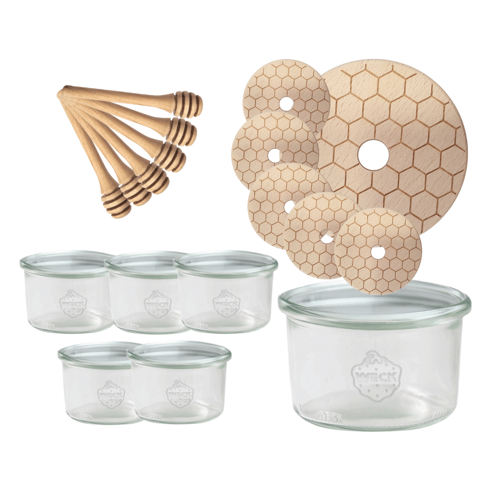 Słoiki na miód słoiki do miodu z nabierakiem WECK 200ml dozownik  W3 6szt