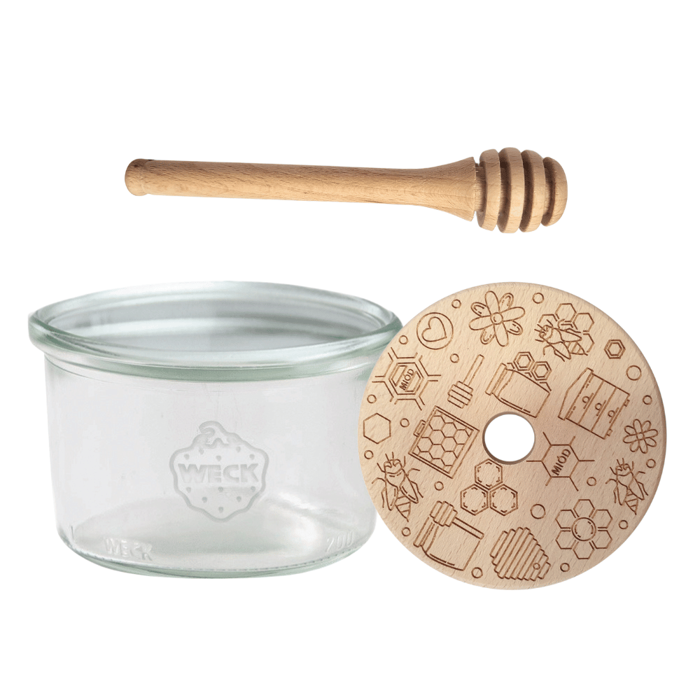 Słoik na miód słoik do miodu z nabierakiem WECK 200ml dozownik miodu W4 eko