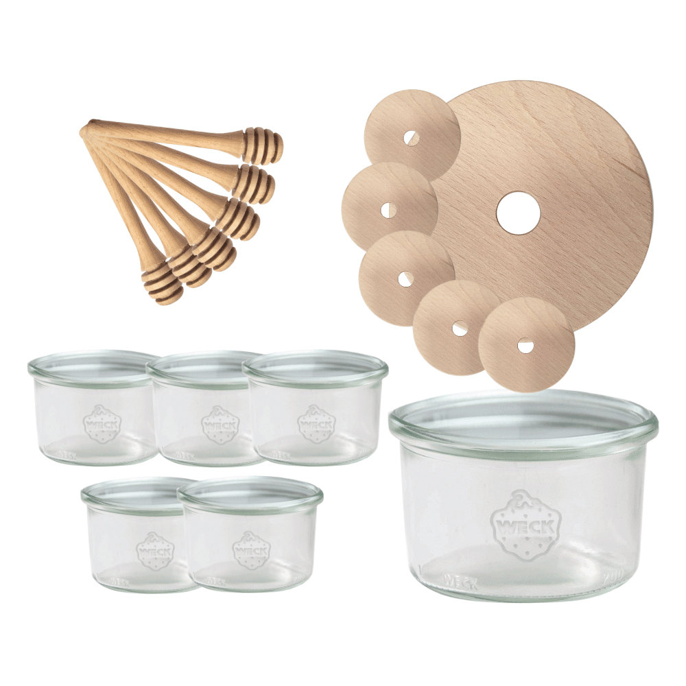 Słoiki na miód słoiki do miodu z nabierakiem WECK 200ml dozownik  W5 6szt