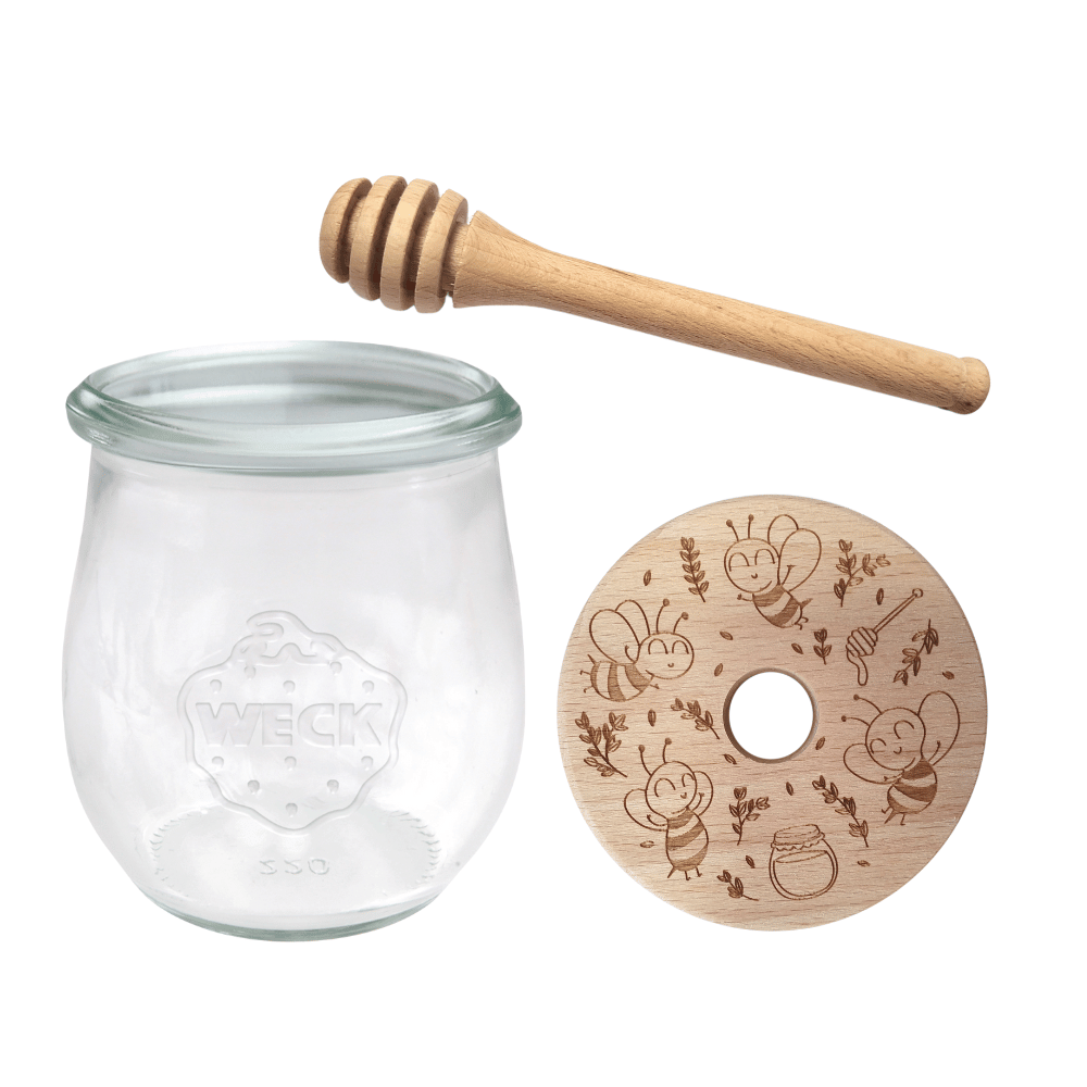 Słoik na miód słoik do miodu z nabierakiem WECK 220ml dozownik miodu W1 eko