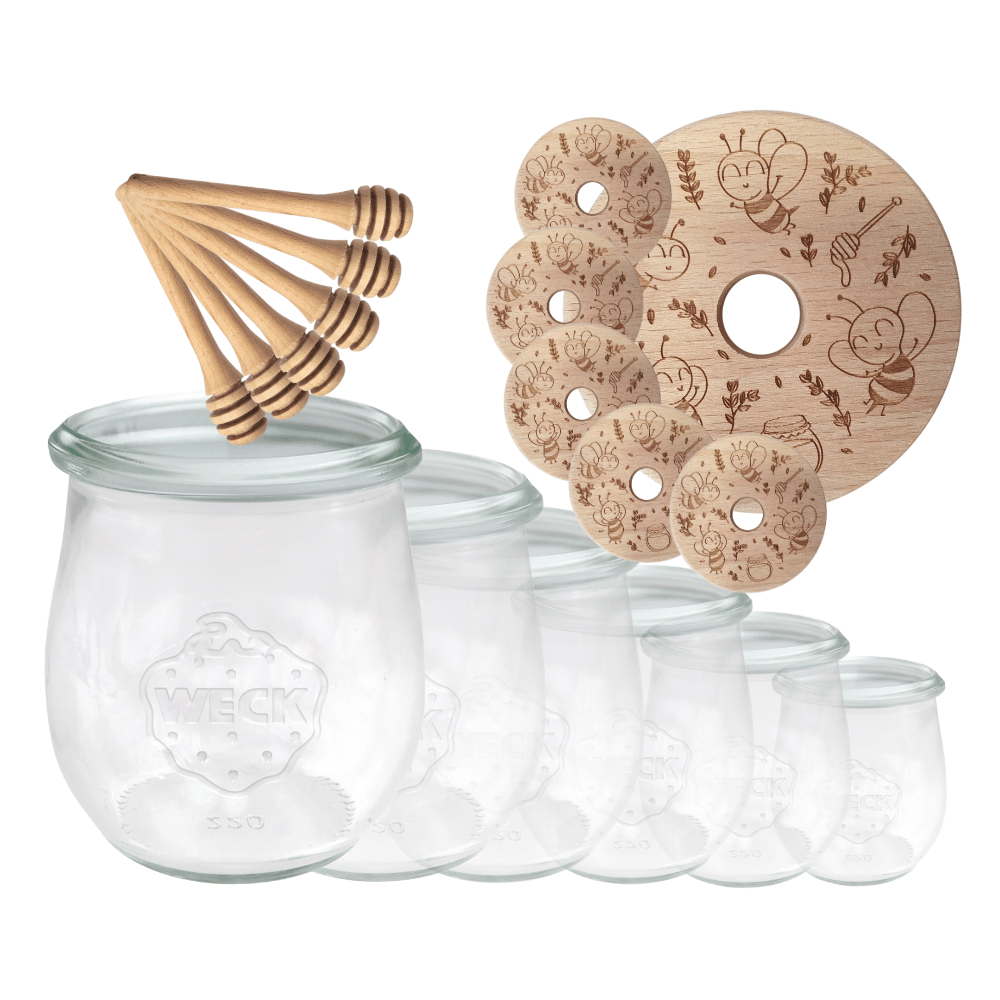 Słoiki na miód słoiki do miodu z nabierakiem WECK 220ml dozownik  W1 6szt