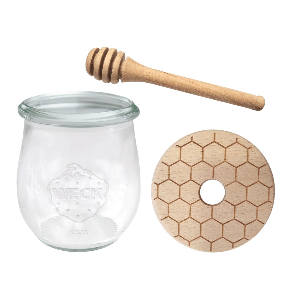 Słoik na miód słoik do miodu z nabierakiem WECK 220ml dozownik miodu W3 eko