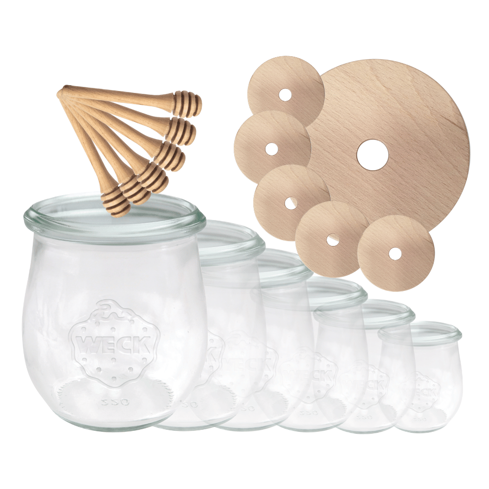 Słoiki na miód słoiki do miodu z nabierakiem WECK 220ml dozownik  W5 6szt
