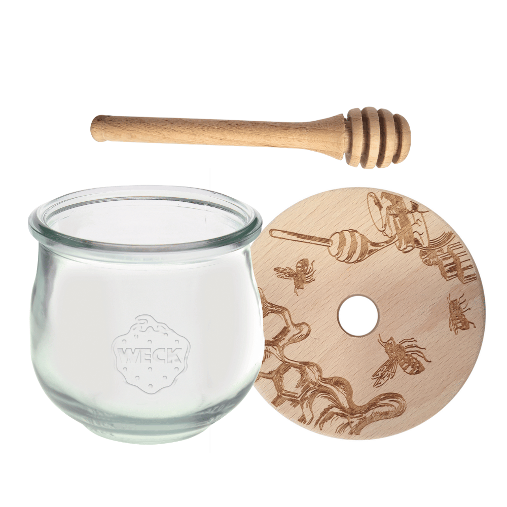 Słoik na miód słoik do miodu z nabierakiem WECK 370ml dozownik miodu W2 eko