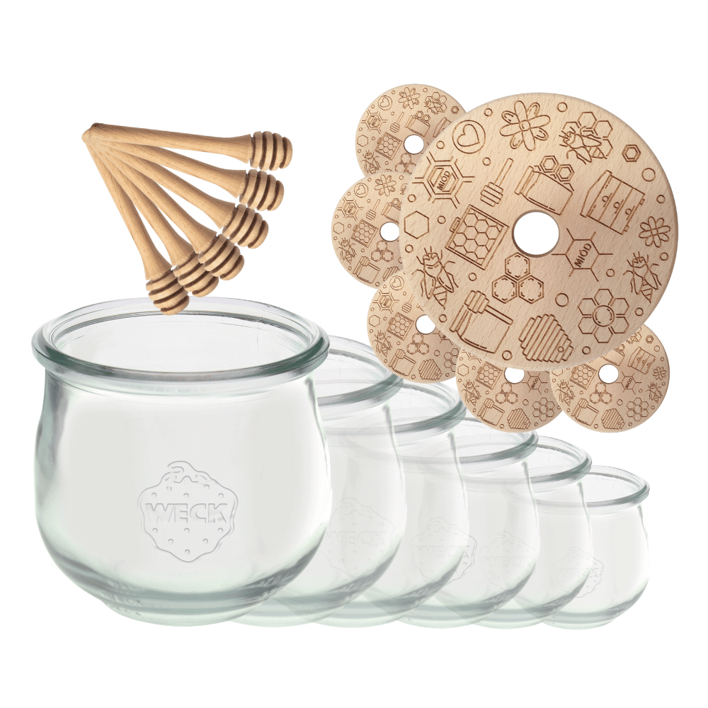 Słoiki na miód słoiki do miodu z nabierakiem WECK 370ml dozownik  W4 6szt