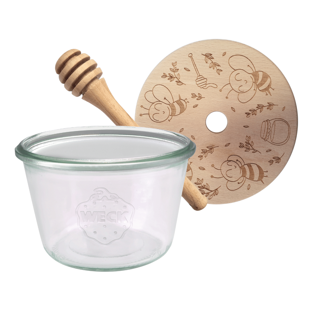Słoik na miód słoik do miodu z nabierakiem WECK 370ml dozownik miodu W1 eko