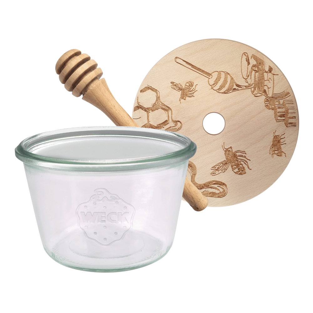 Słoik na miód słoik do miodu z nabierakiem WECK 370ml dozownik miodu W2 eko