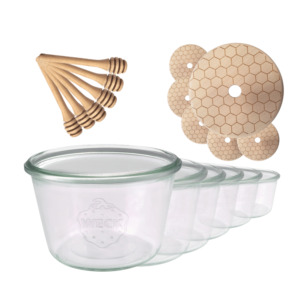 Słoiki na miód słoiki do miodu z nabierakiem WECK 370ml dozownik  W3 6szt