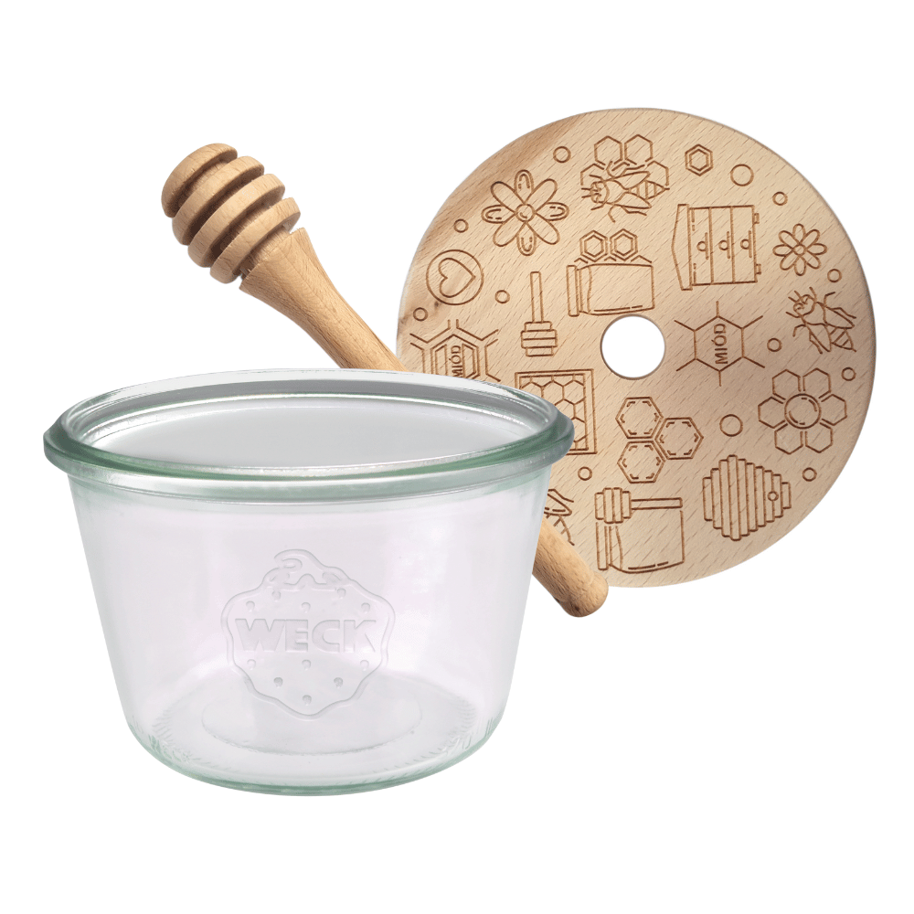 Słoik na miód słoik do miodu z nabierakiem WECK 370ml dozownik miodu W4 eko