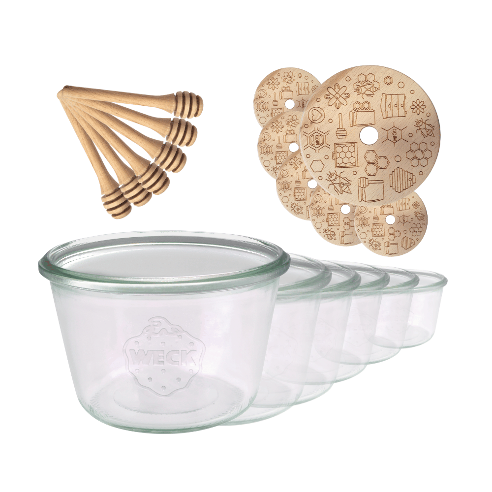 Słoiki na miód słoiki do miodu z nabierakiem WECK 370ml dozownik  W4 6szt