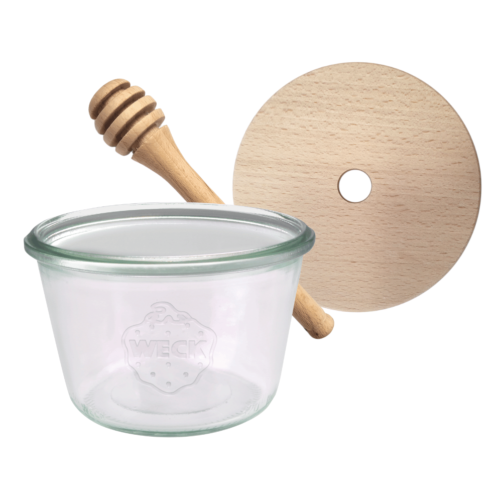 Słoik na miód słoik do miodu z nabierakiem WECK 370ml dozownik miodu W5 eko