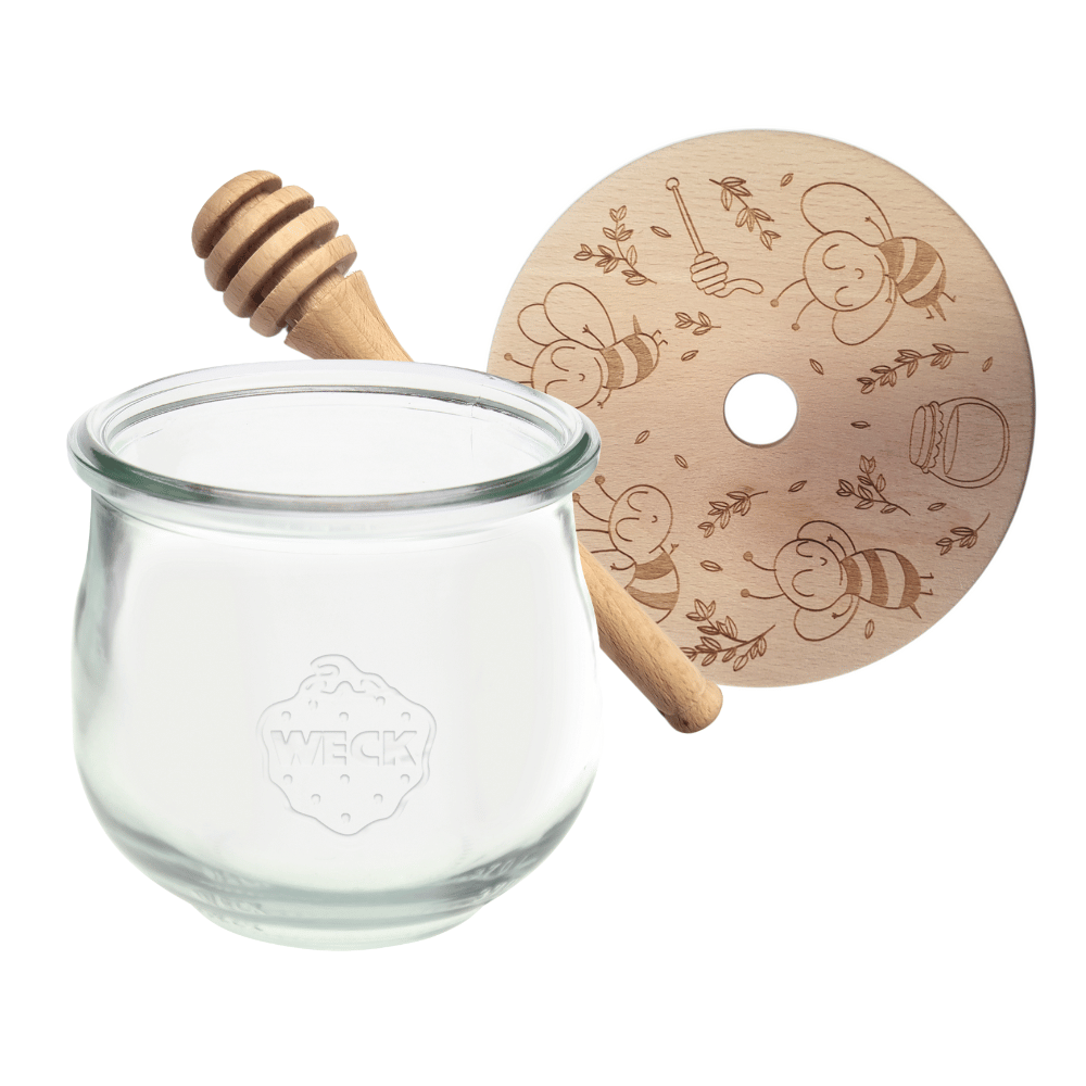 Słoik na miód słoik do miodu z nabierakiem WECK 580ml dozownik miodu W1 eko