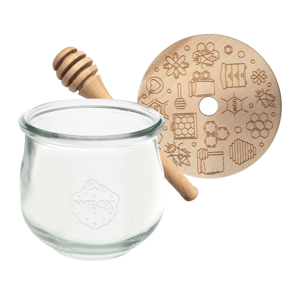 Słoik na miód słoik do miodu z nabierakiem WECK 580ml dozownik miodu W4 eko