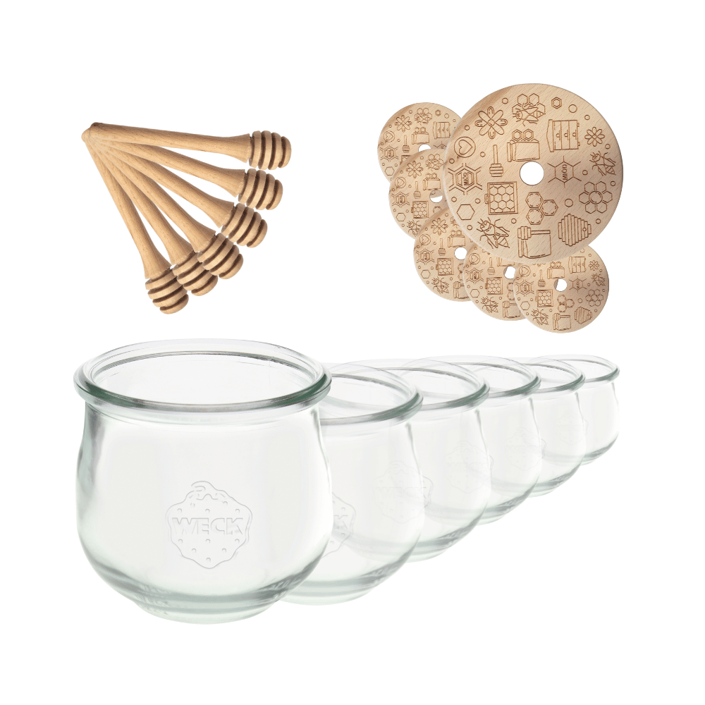 Słoiki na miód słoiki do miodu z nabierakiem WECK 580ml dozownik  W4 6szt