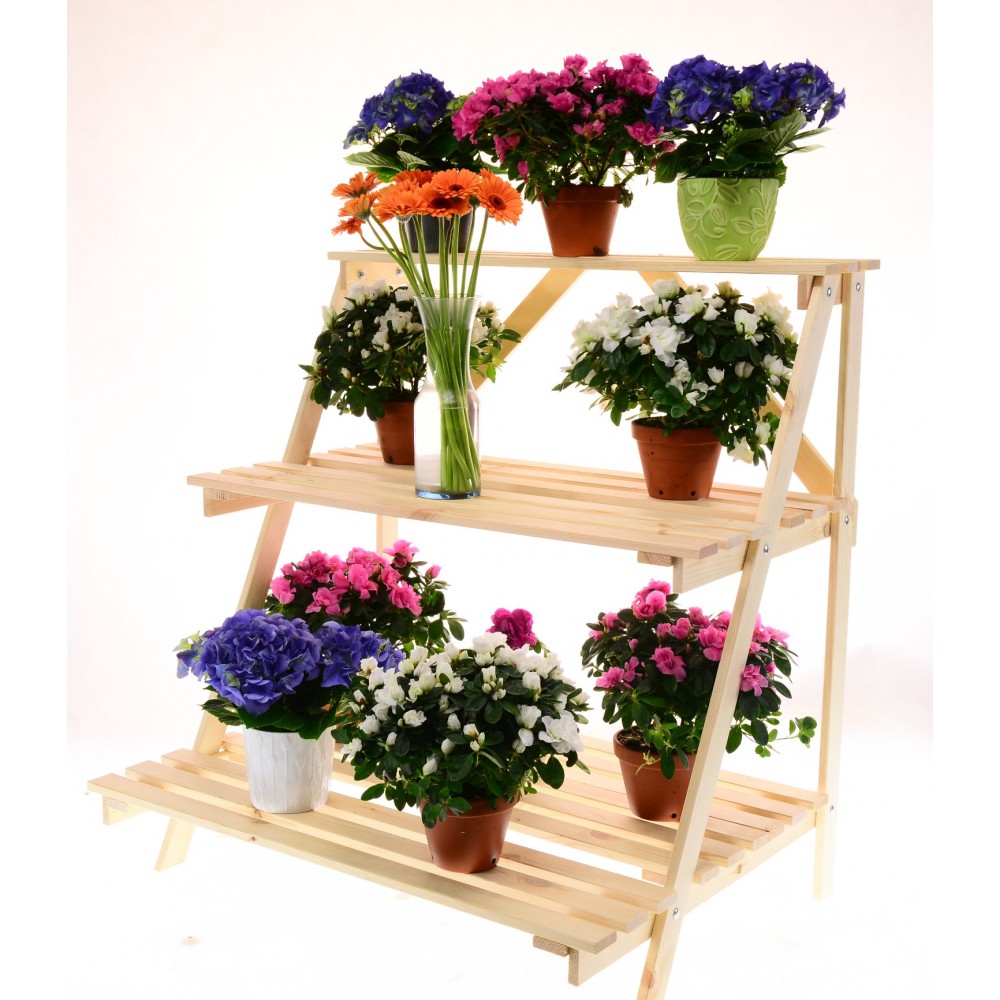 Regał na doniczki kwietnik stojak na kwiaty półka na kwiaty drewniany DUŻY