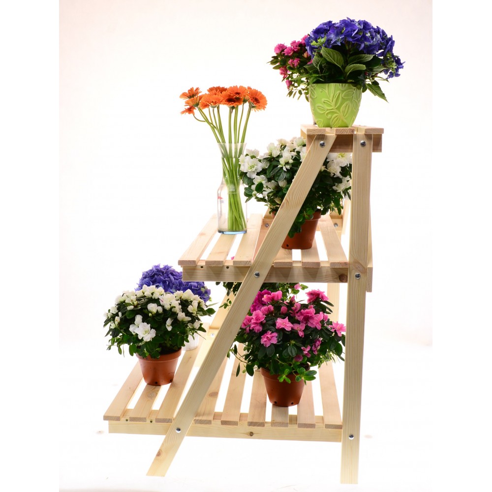 Regał na doniczki kwietnik stojak na kwiaty półka na kwiaty drewniany DUŻY