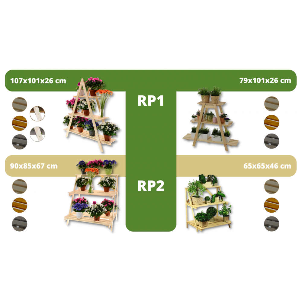 Regał na doniczki kwietnik stojak na kwiaty drewniana półka na kwiaty DUŻY
