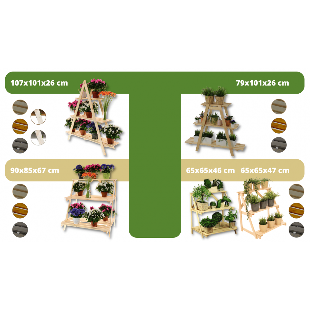Regał na doniczki kwietnik stojak na kwiaty półka na kwiaty drewniany