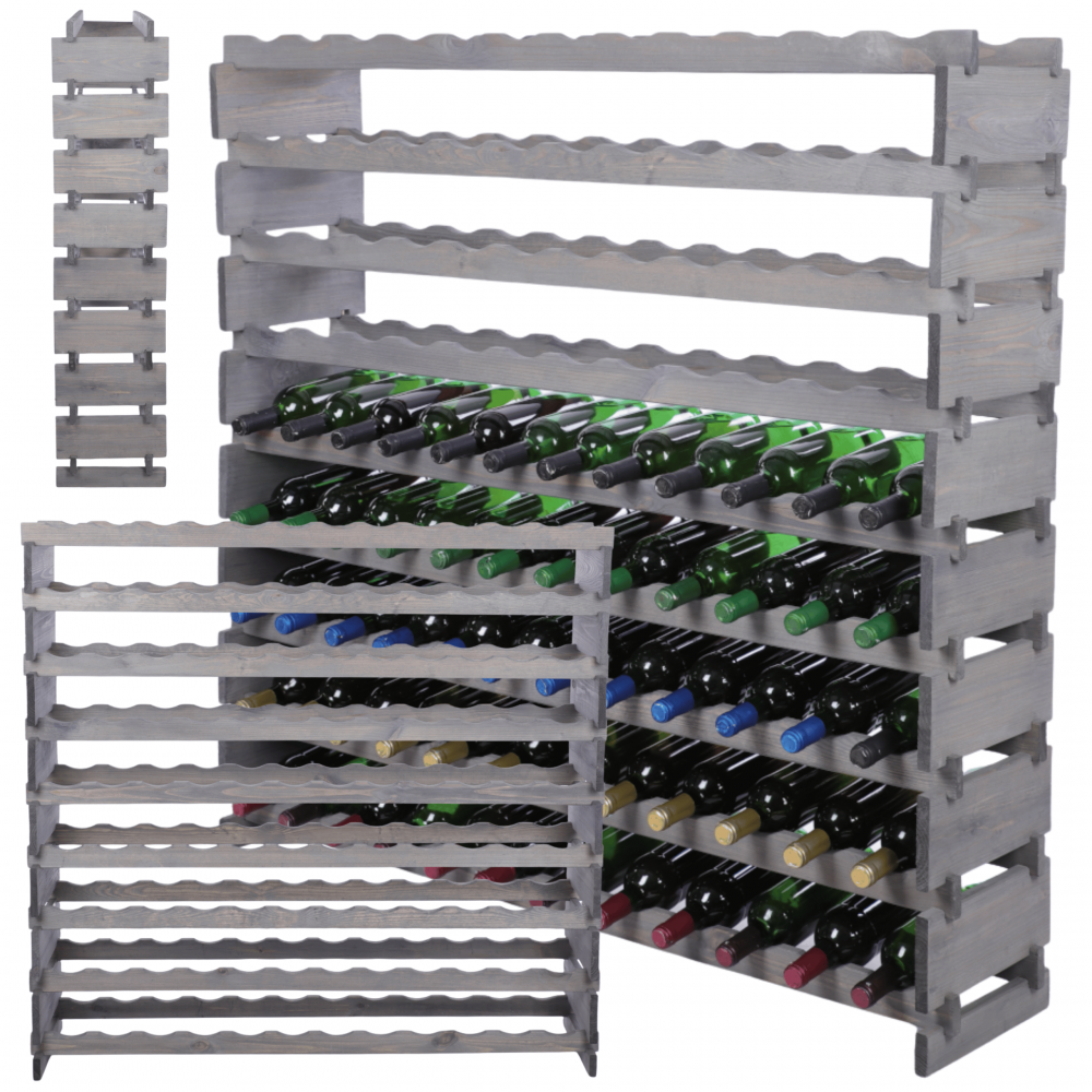 Stojak na wino regał modułowy na butelki 9x12 but SZEROKI BEZ NARZĘDZI