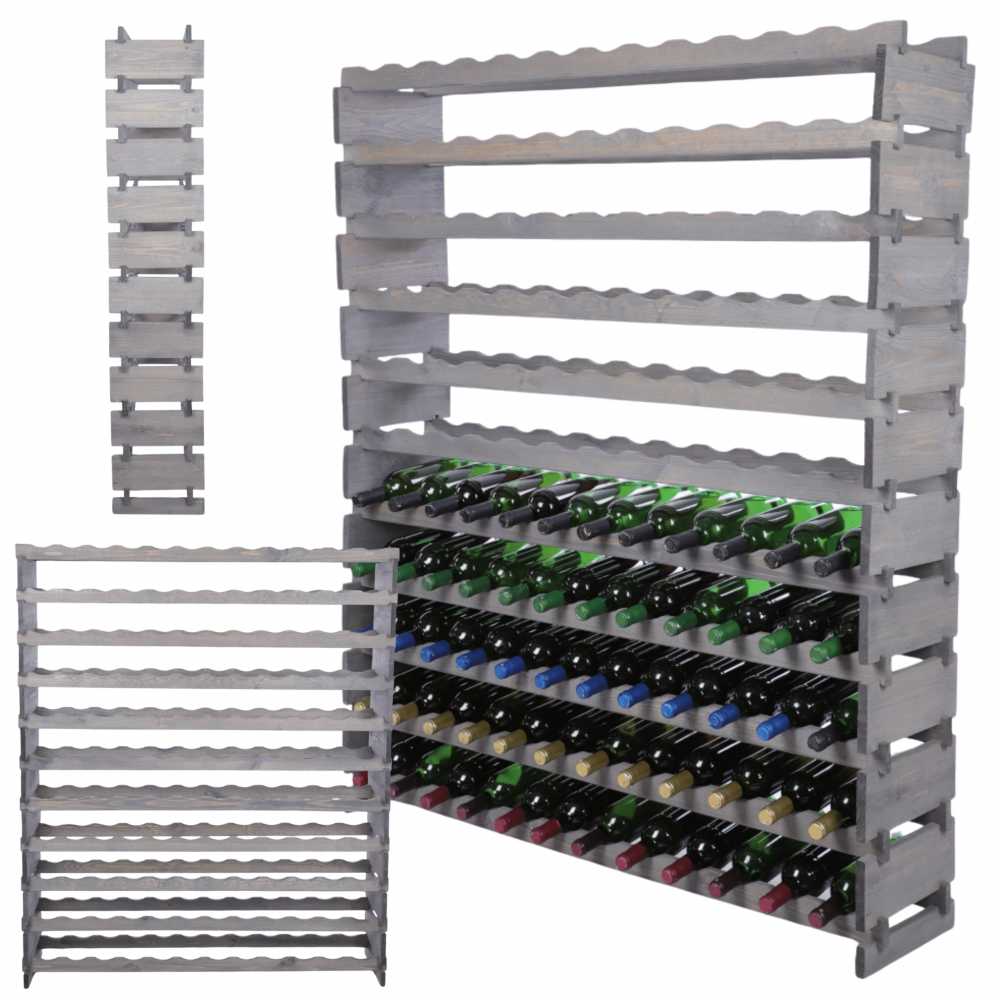 Stojak na wino regał modułowy na butelki 11x12 but DUŻY MONTAŻ BEZ NARZĘDZI