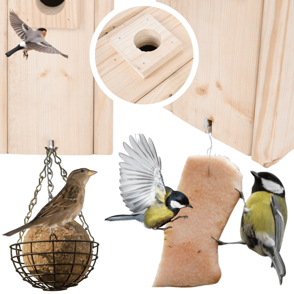 Budka lęgowa dla ptaków domek domki budki hotel SIKORKA wlot 2,8 cm ECO