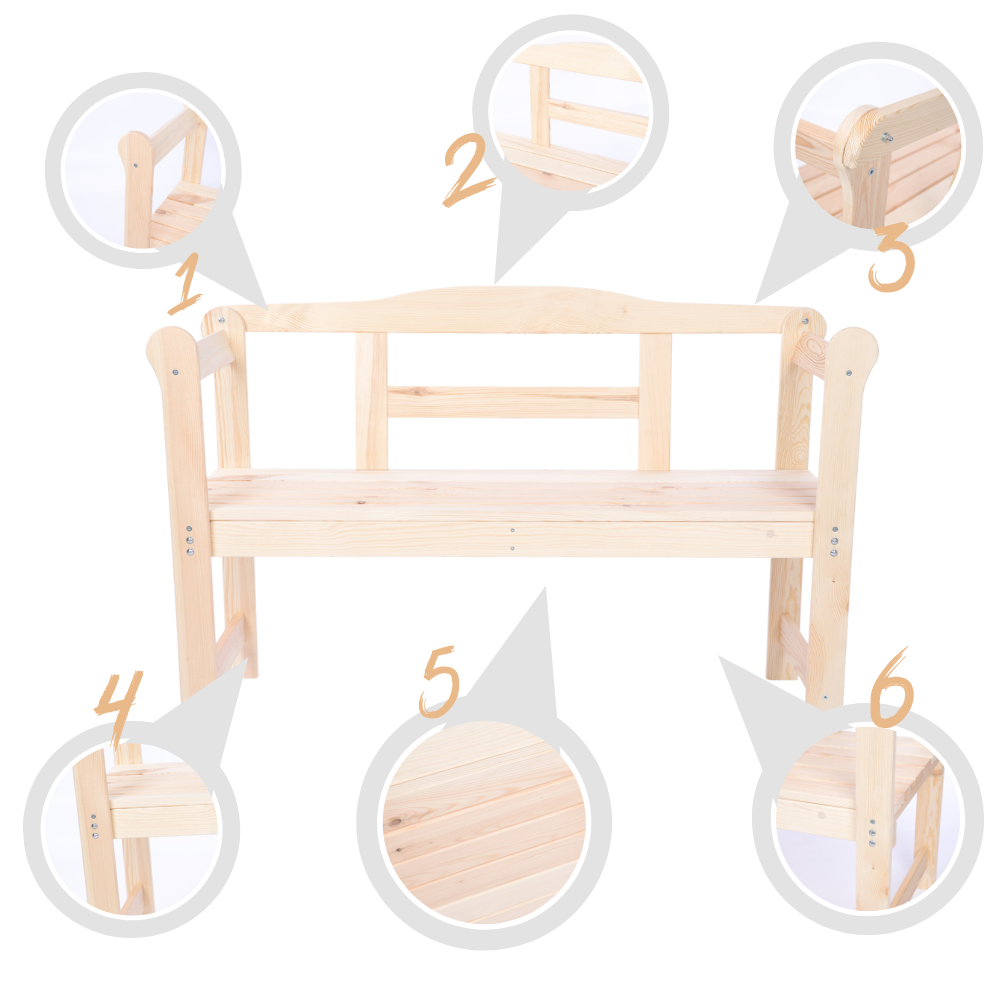 Ławka ogrodowa drewniana z pokrowcem ZIELONYM dwuosobowa SOLIDNA EKO